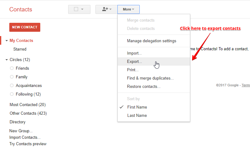 How to export contacts from gmail 4