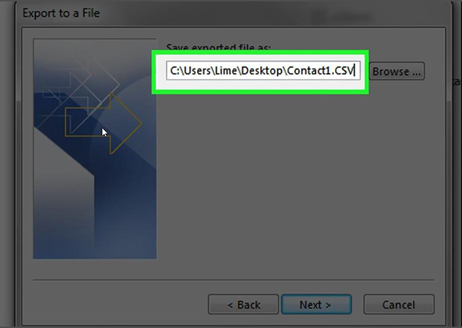 How to export contacts from outlook 34