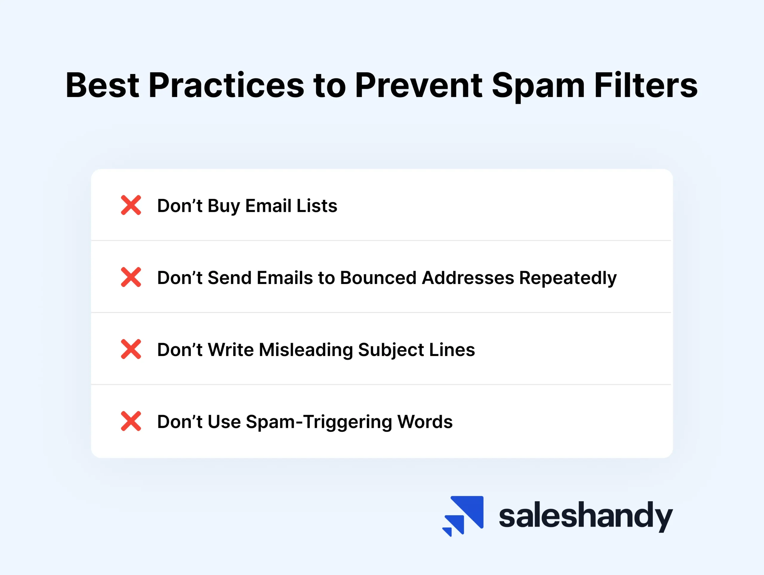 Best practices to prevent spam filter