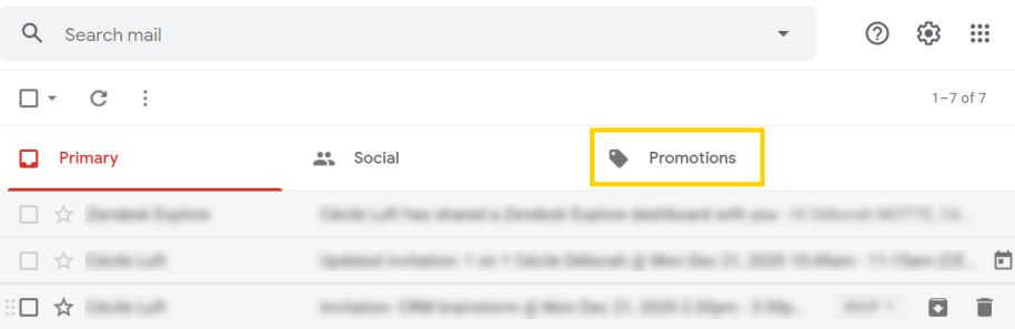 Gmail promotions tab
