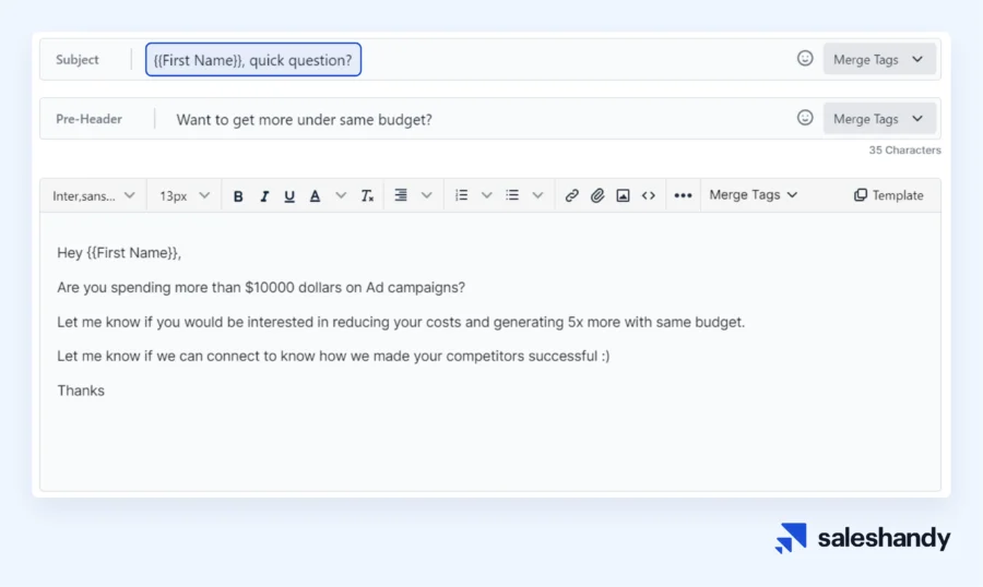 cold email subject line