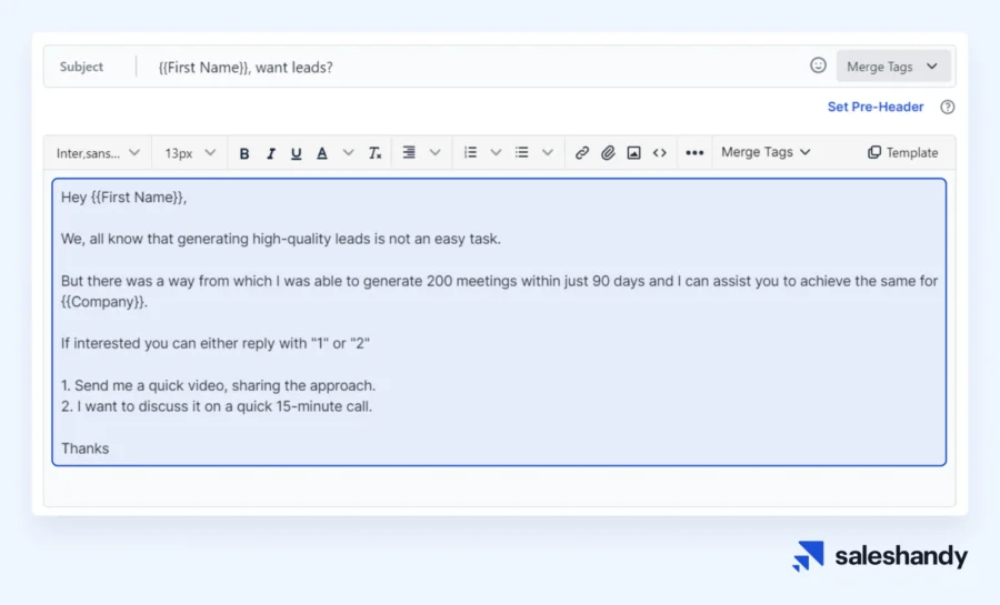 keep your cold email simple and direct