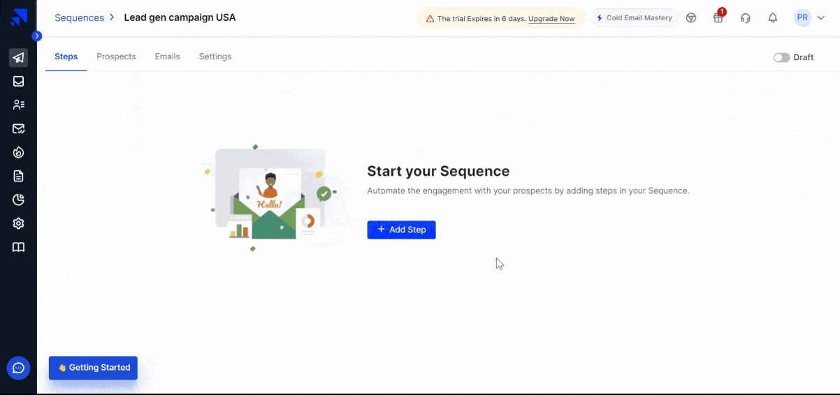 adding multiple sequences in campaign using saleshandy