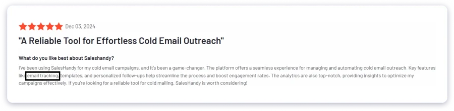 saleshandy email tracking review