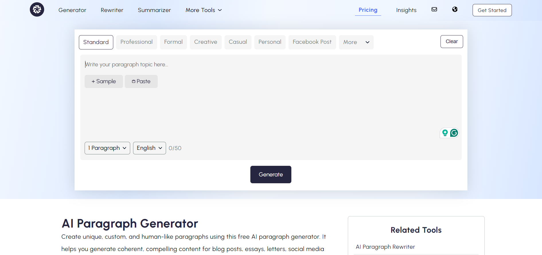 AI Paragraph Generator