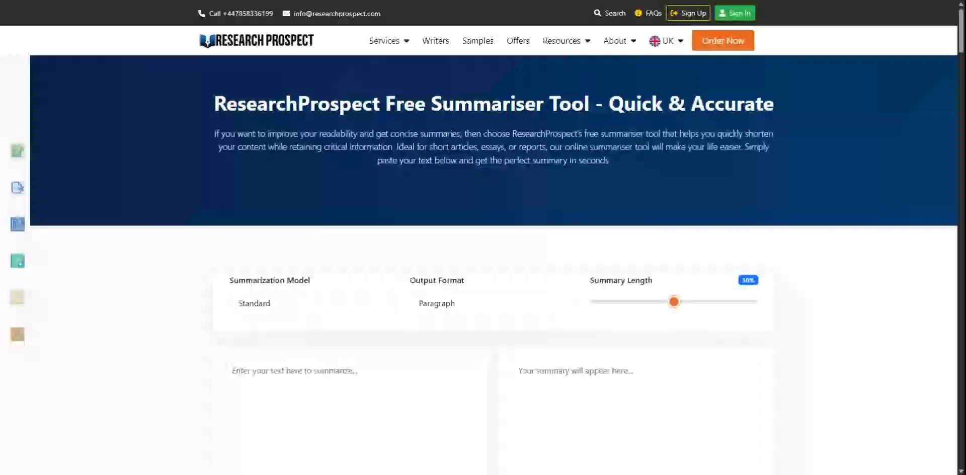 resaerch prospect AI summarizer