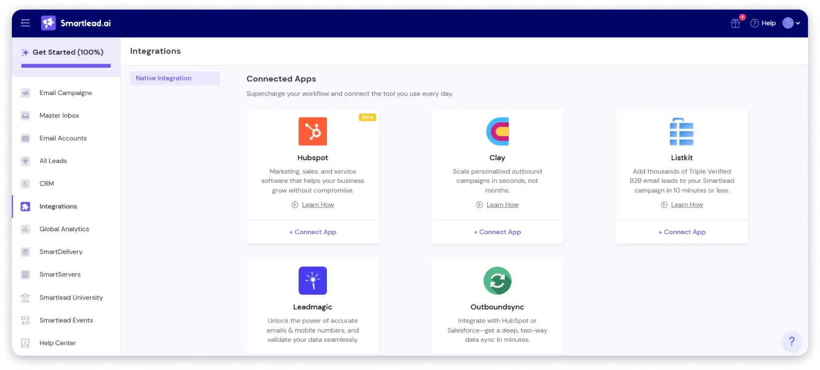 Smartlead's integrations