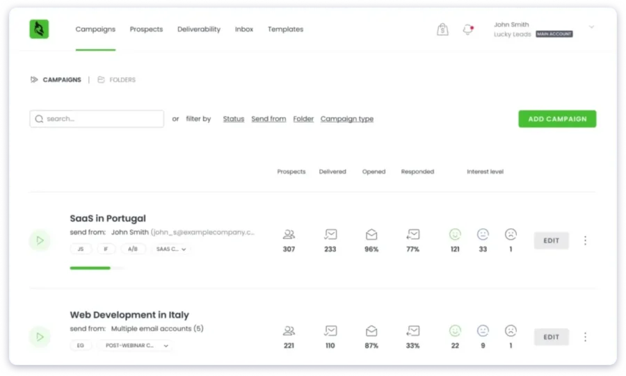 Woodpecker dashboard
