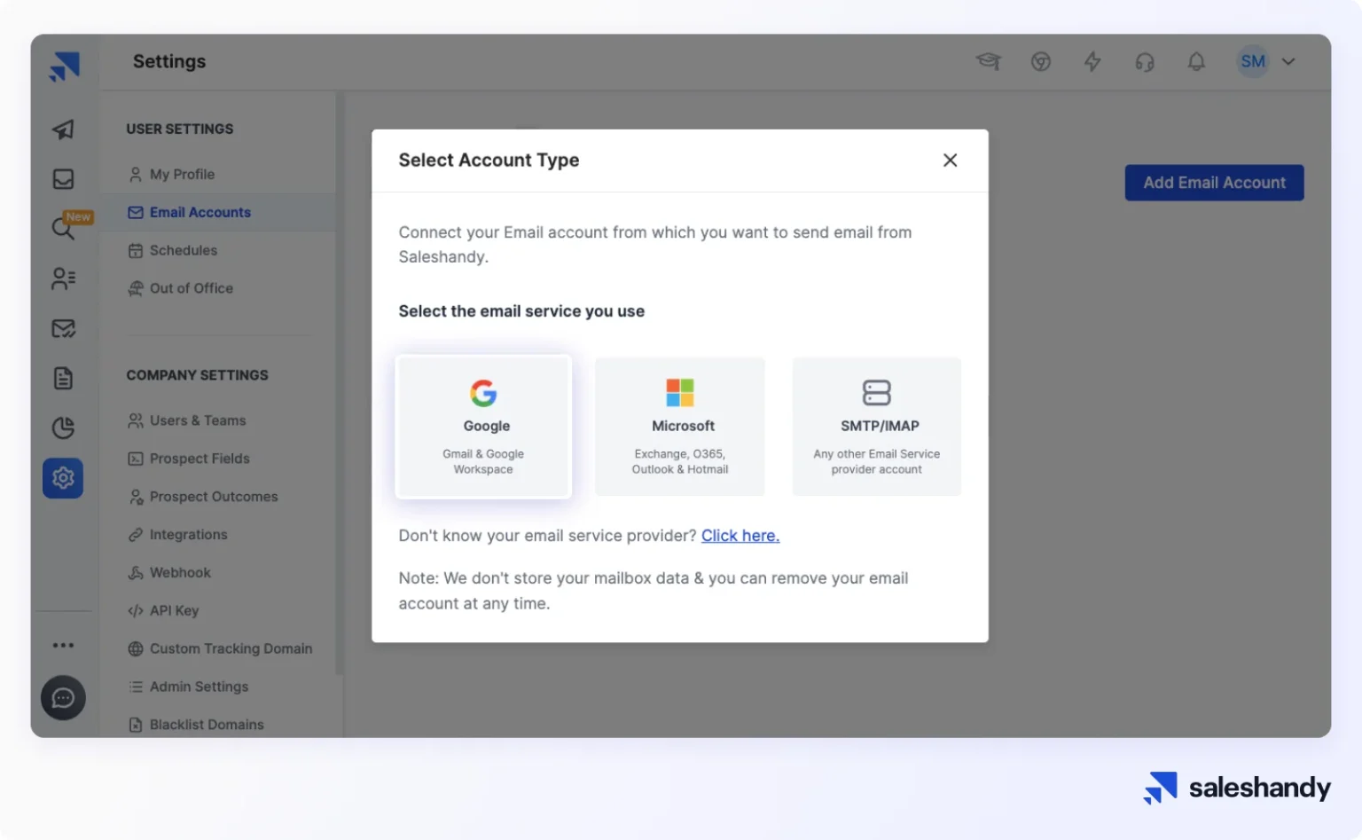 Connect Emails in Saleshandy