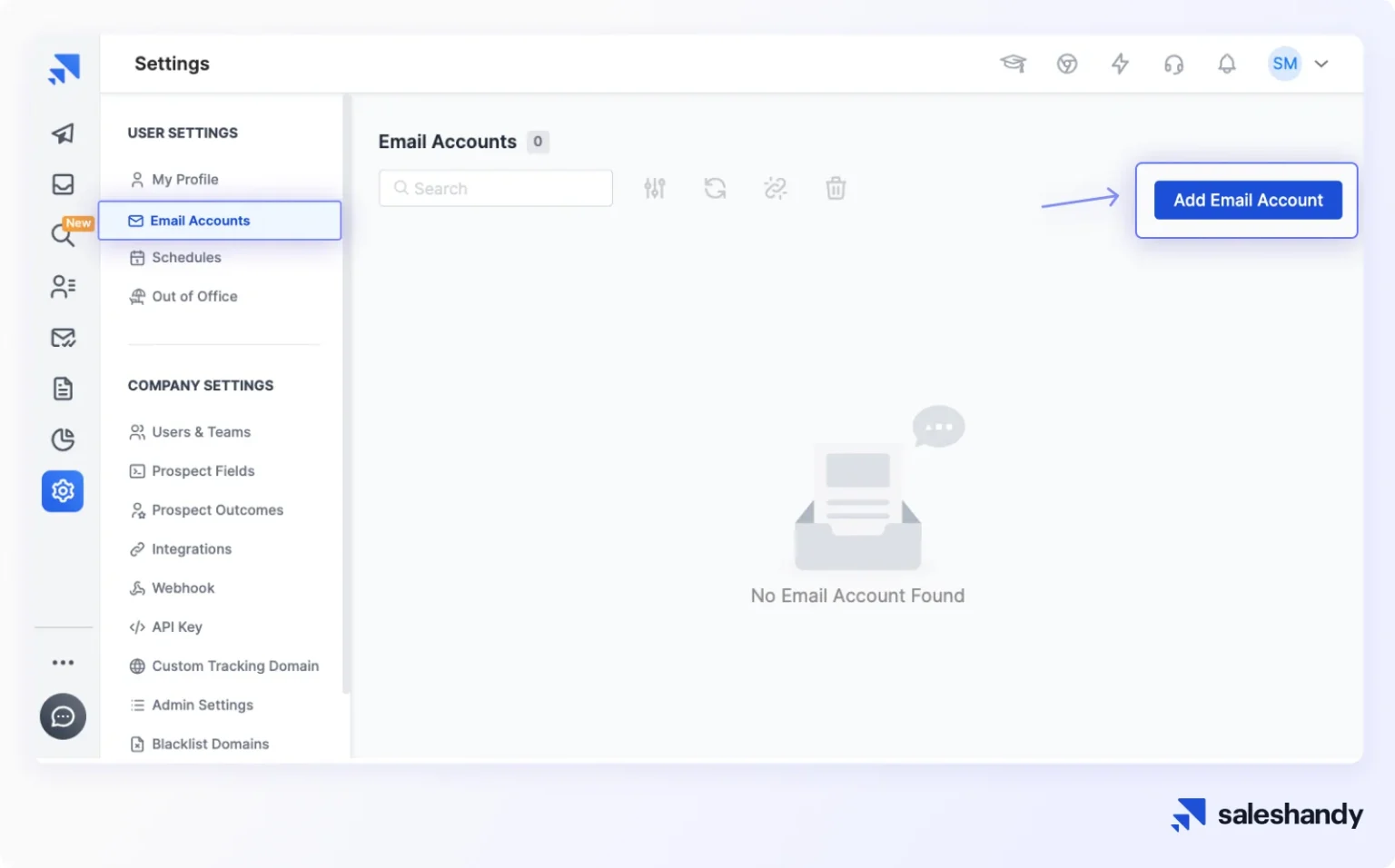 Saleshandy dashboard