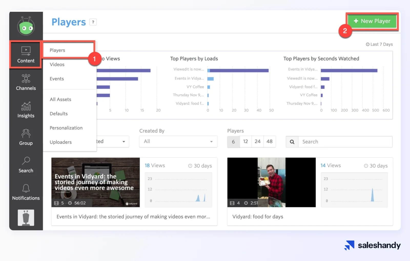 Vidyard dashboard