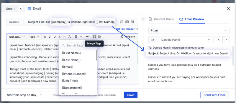 Merge Tags by Saleshandy
