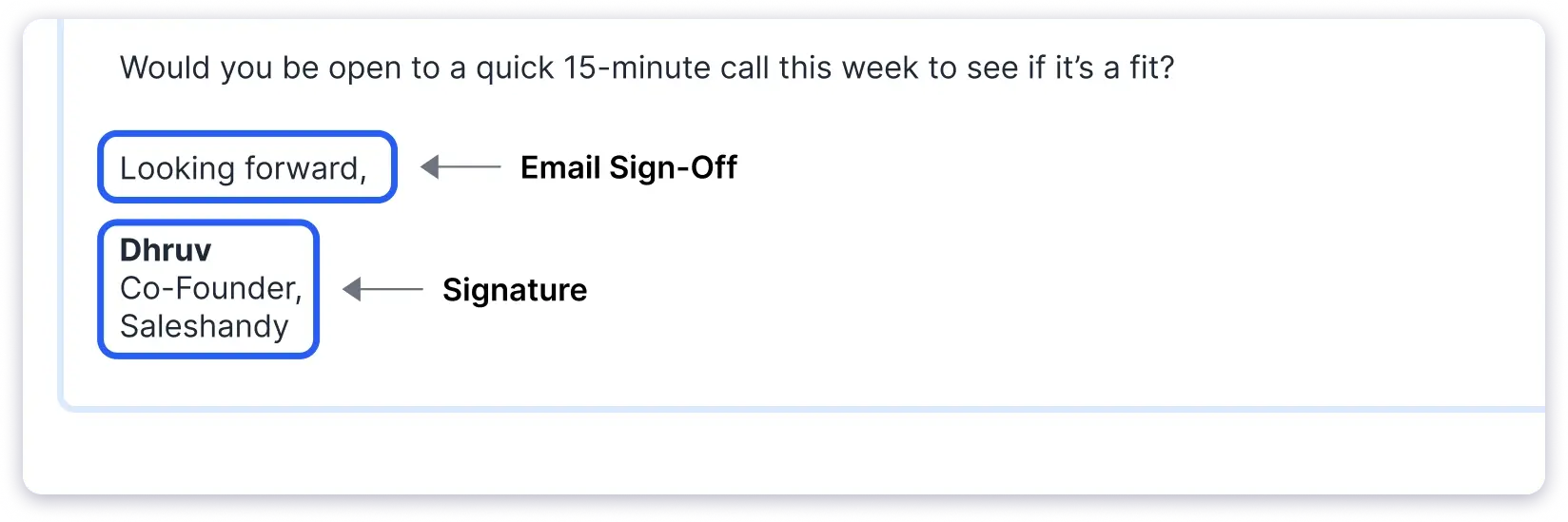 Email sign off and signature
