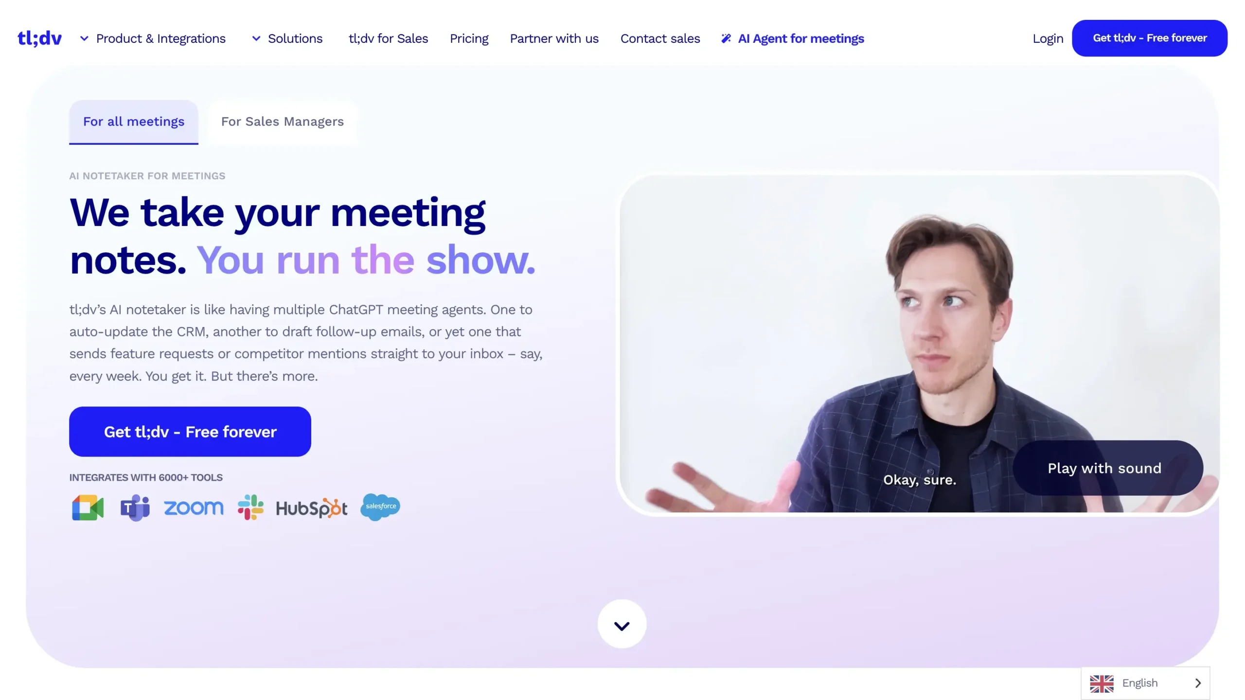 TL;DV for taking notes from meetings