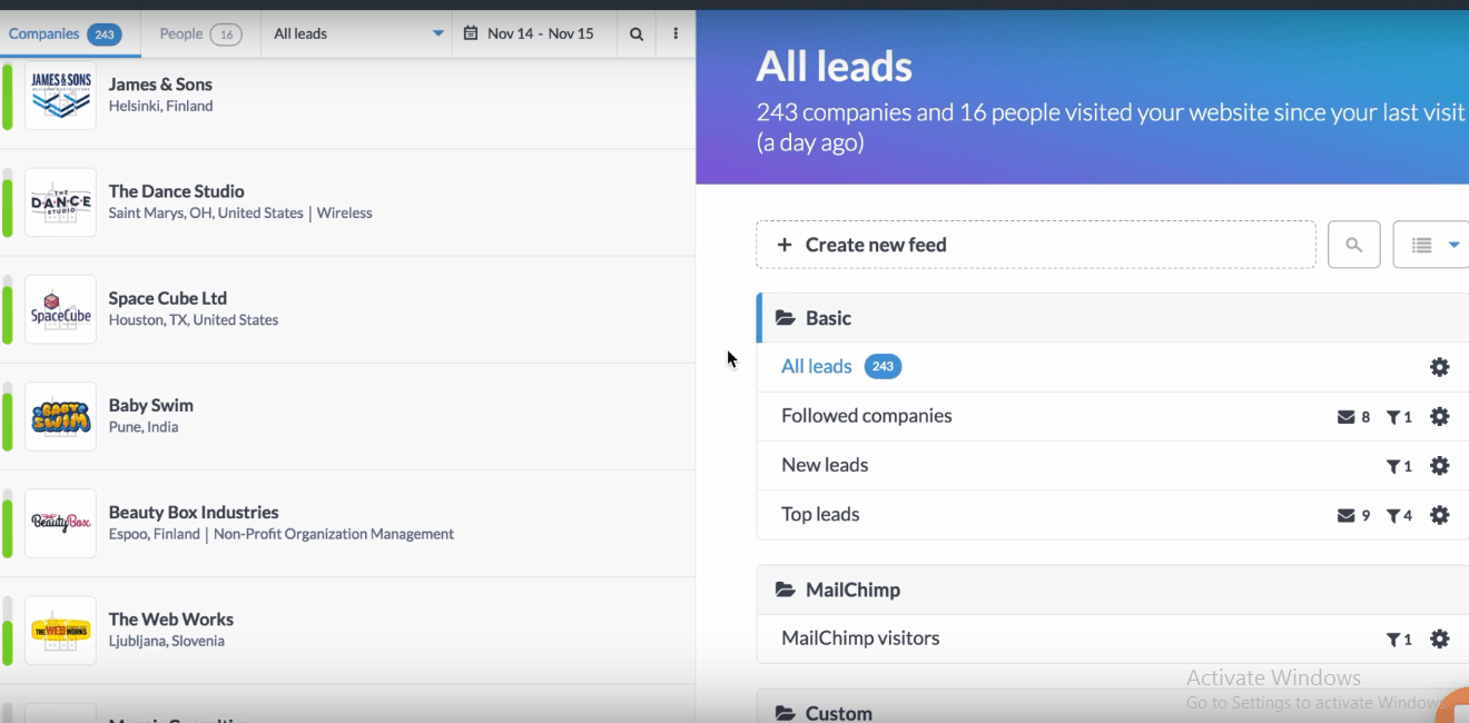 Leadfeeder the ABM lead generation tool