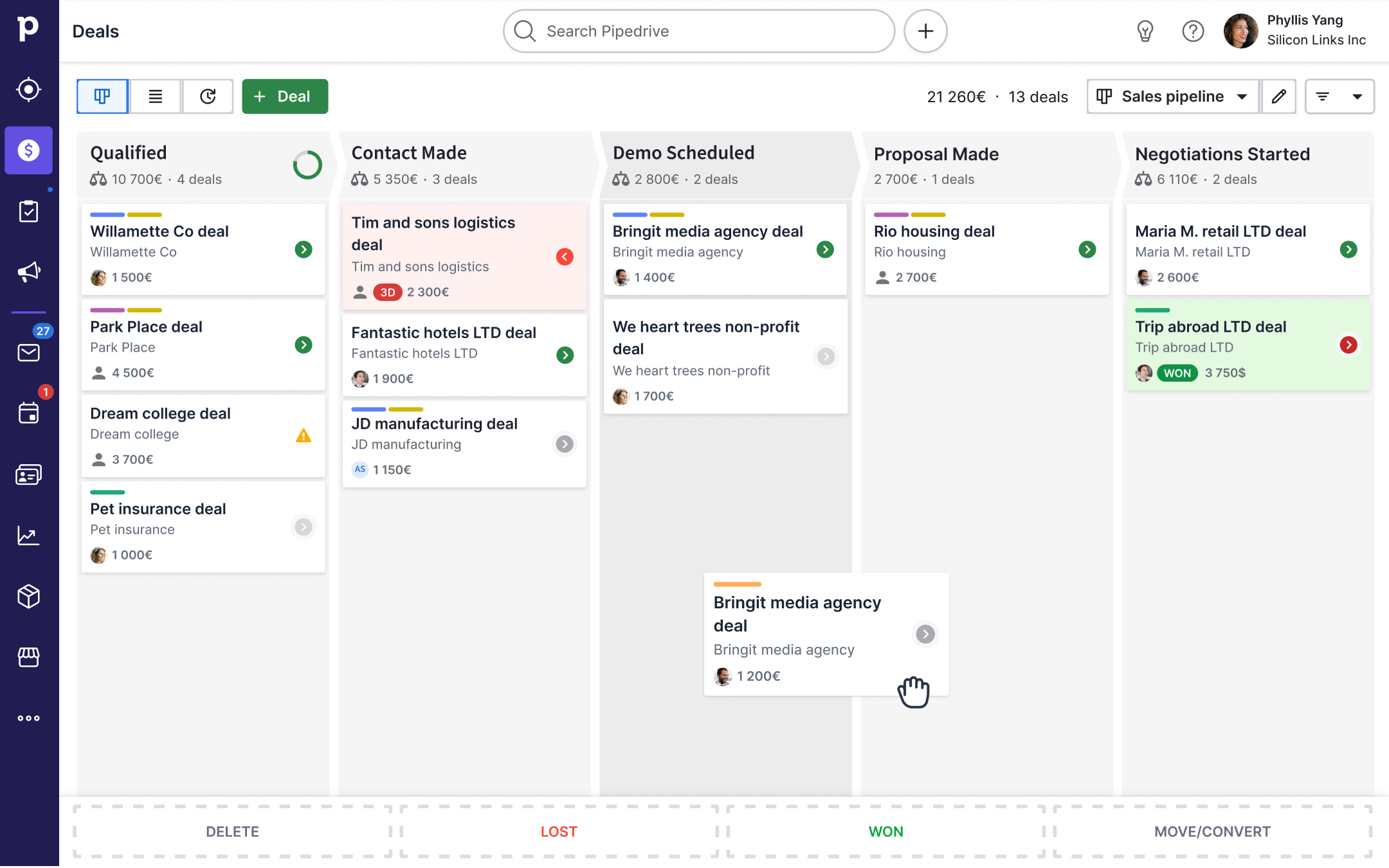 Pipedrive CRM to manage leads