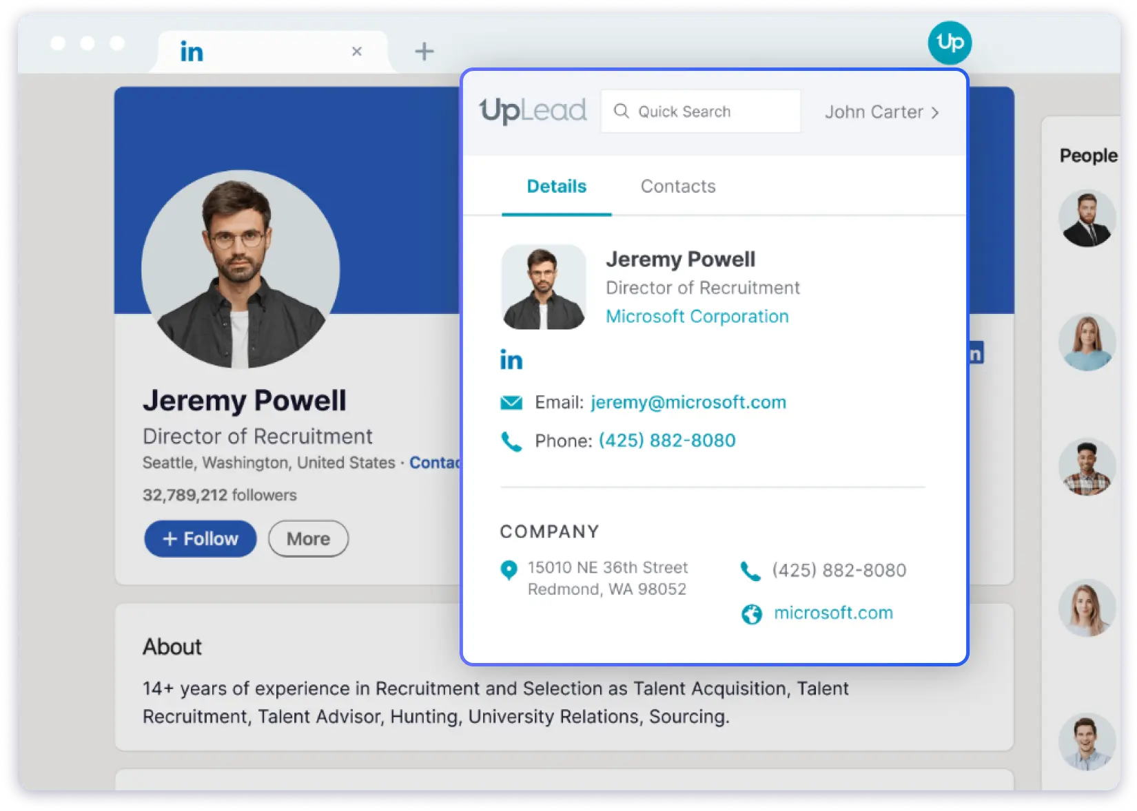 UpLead Chrome extension