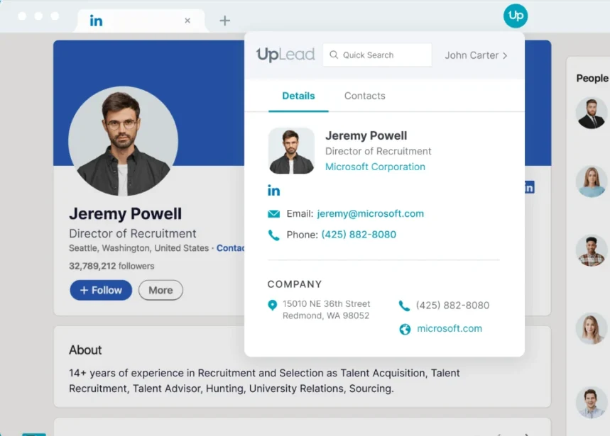 Uplead Chrome Extension for LinkedIn
