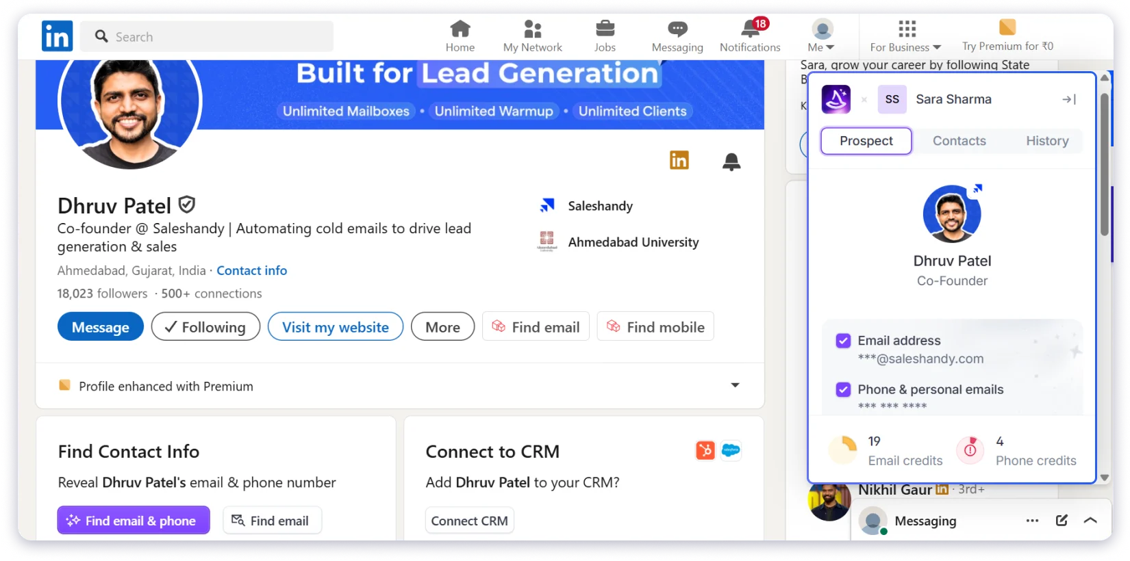 Wiza LinkedIn Chrome extension