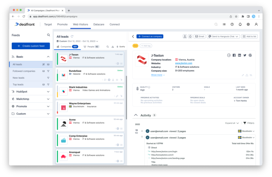 Dealfront Dashboard