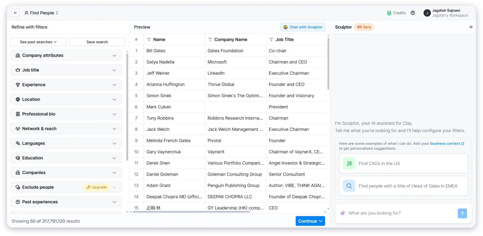 Clay Email Scraping