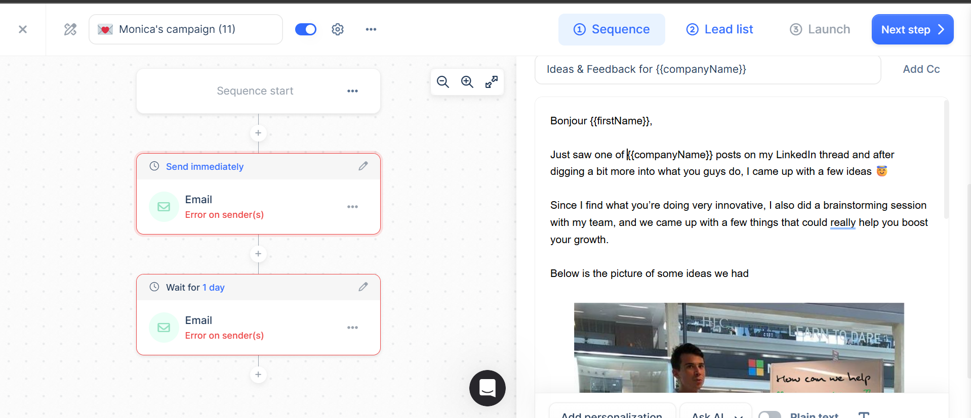 Lemlist-Personlization-features