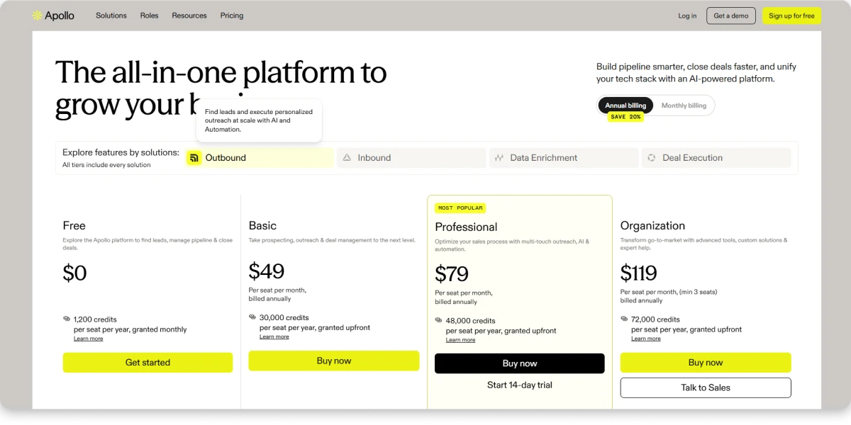 Apollo Pricing 