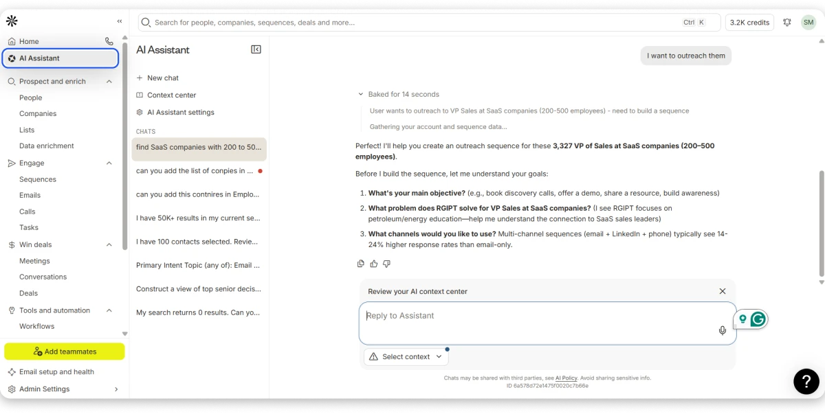 Apollo's AI Assistant Feature 