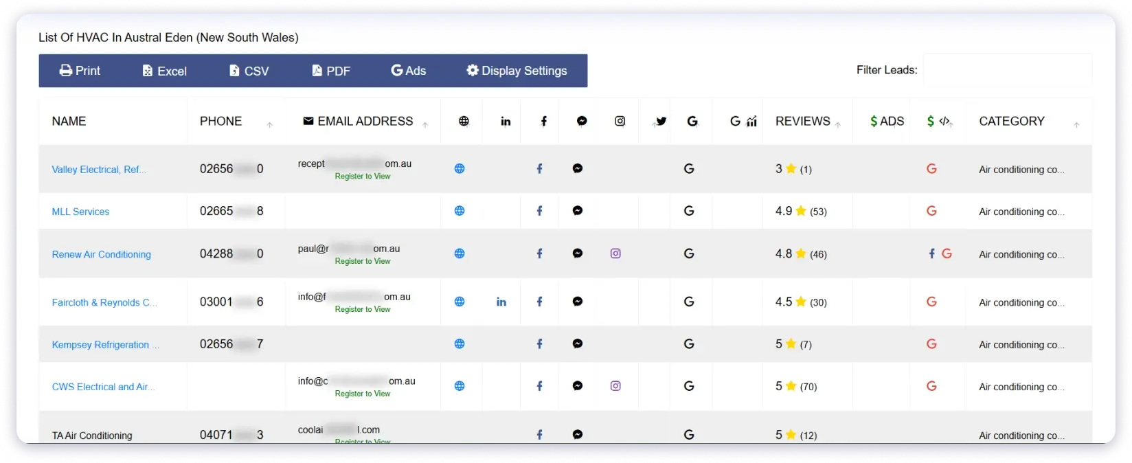 D7 Lead Finder Database
