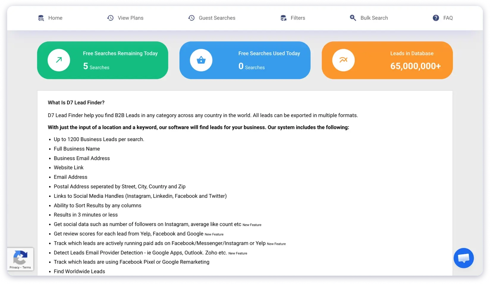 Database of D7 Lead Finder