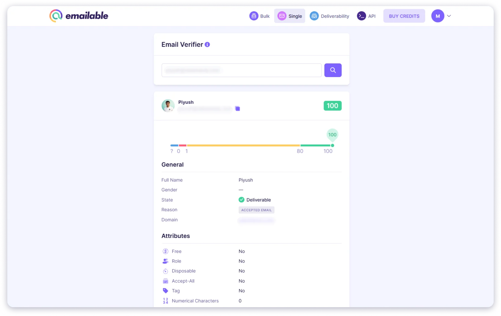 Emailable Email Verifier