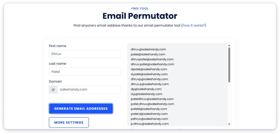 Guess Email Addresses Using Permutator Tools
