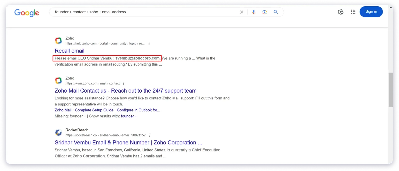 Find Email Address by Using Google Search Method