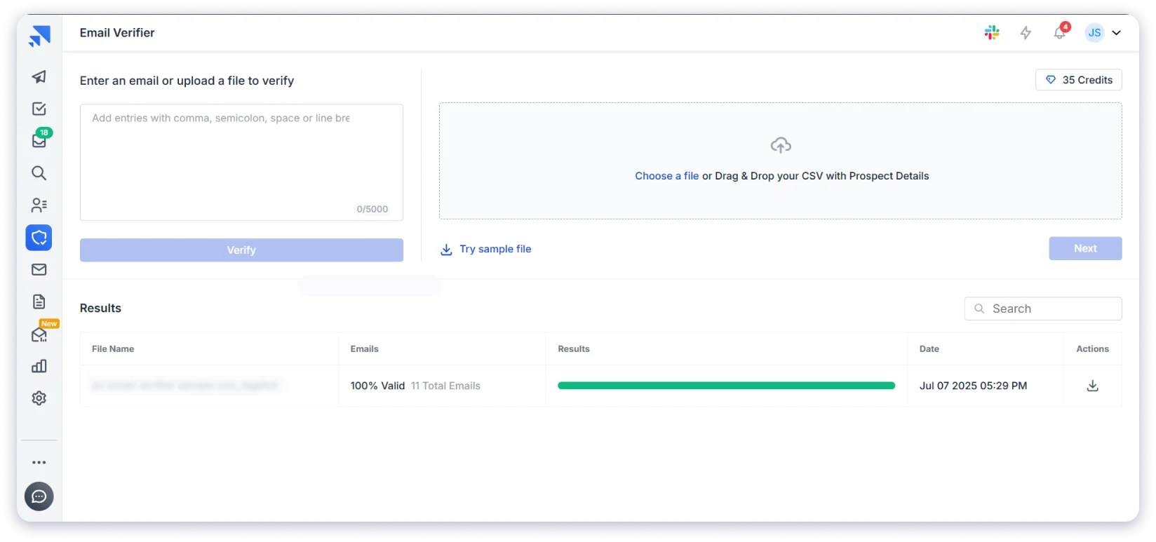 Saleshandy Email Verifier