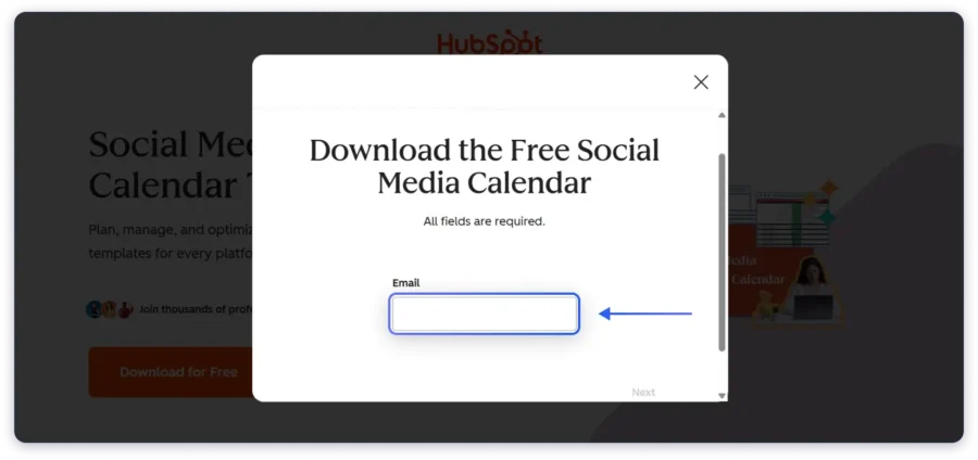 Signing-up for free email addresses