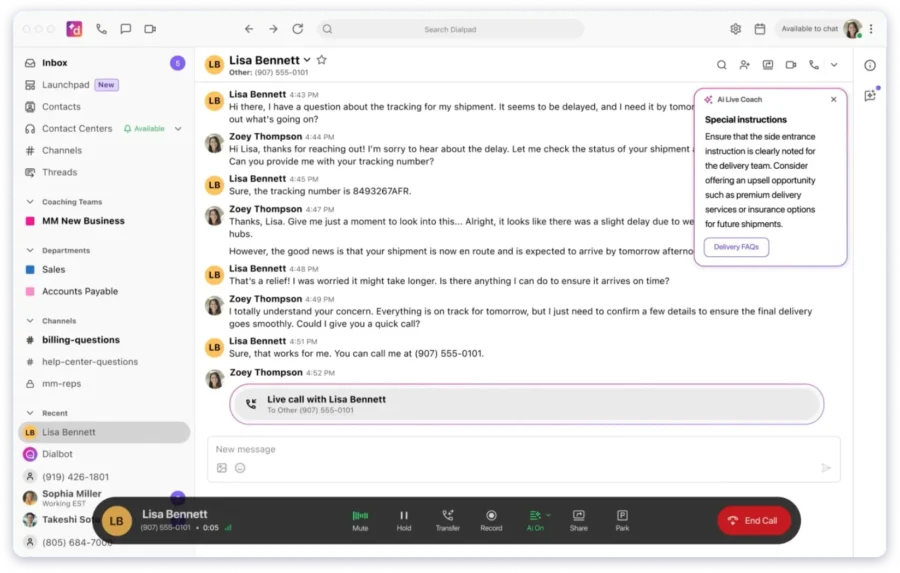 Dialpad AI to summarize calls