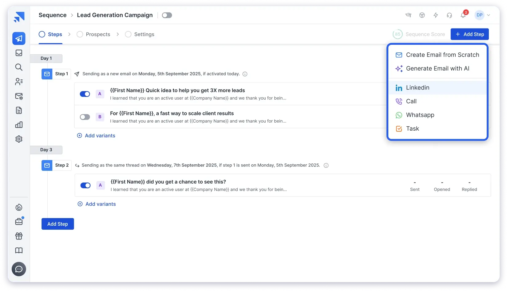 Saleshandy is the best AI lead generation software