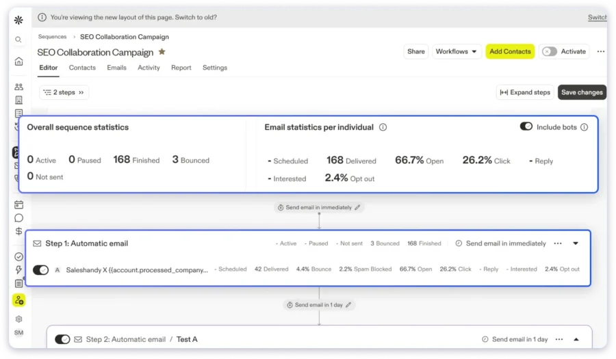 Apollo a cold email outeach tool