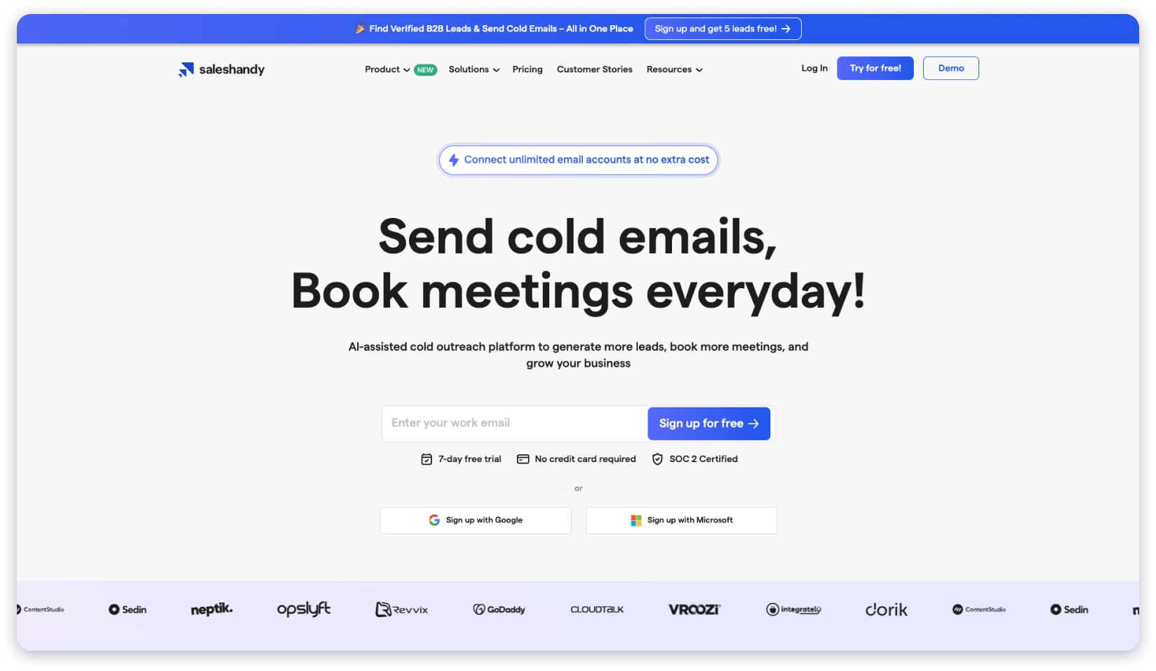 Sign up on Saleshandy