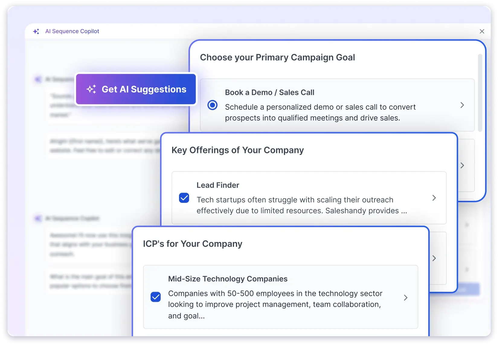 Saleshandy AI Sequence Co-pilot tool for Personalization