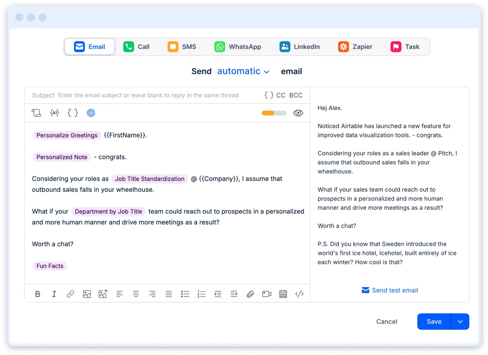 Reply AI Email Personalization