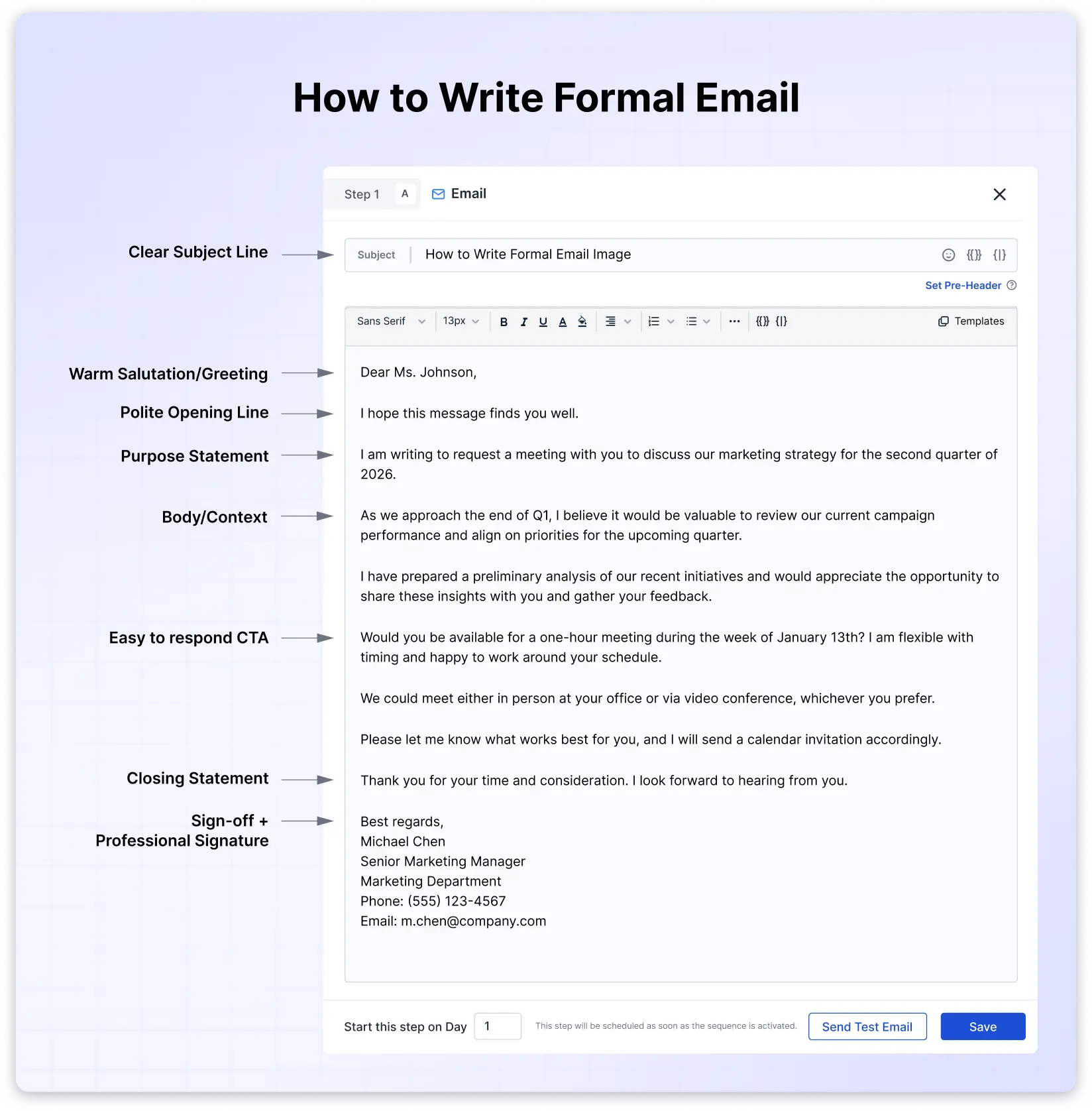  Sample formal email example