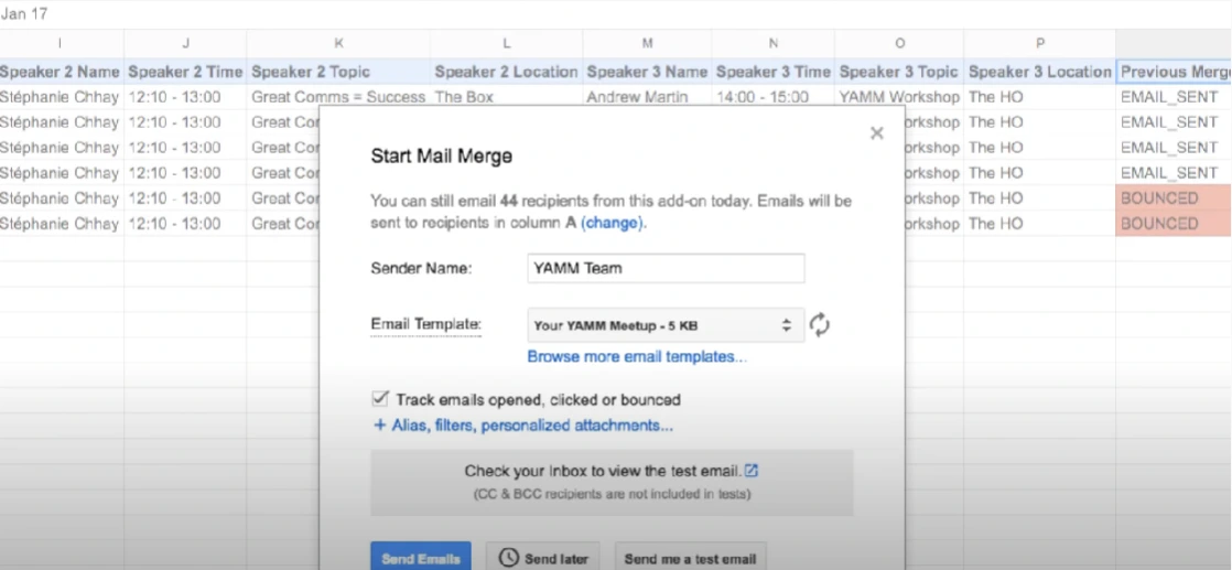 YAMM a GMass alternative