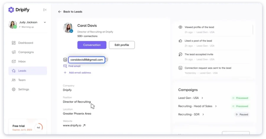 Dripify Email Finder