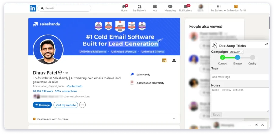Dux Suop LinkedIn Chrome Extension