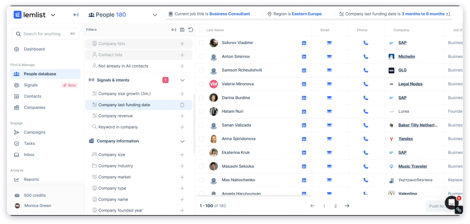 Lemlist's B2B lead finder