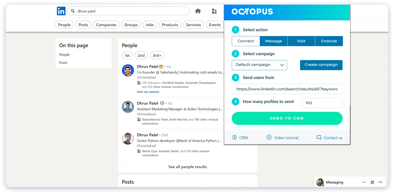 OctopusCRM LinkedIn Chrome Extension