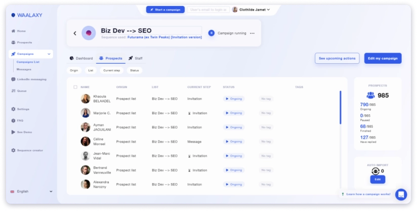 Waalaxy Email Finder from LinkedIn