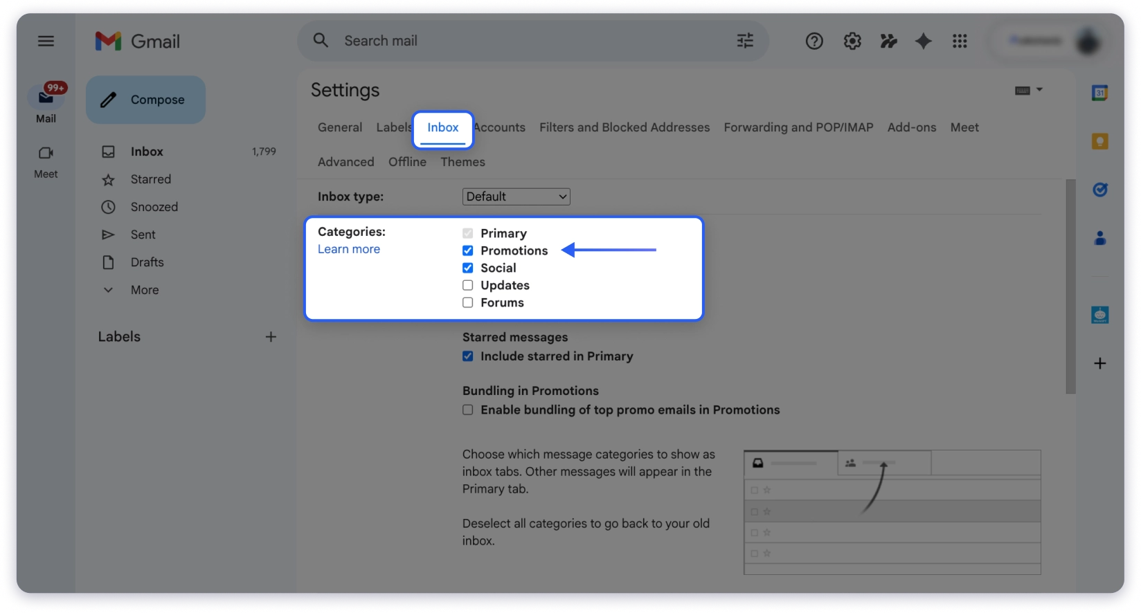 3. How to Turn Off the Promotions Tab Completely?