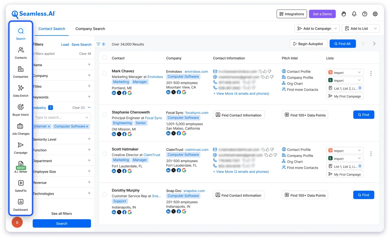 Seamless.ai a b2b data provider